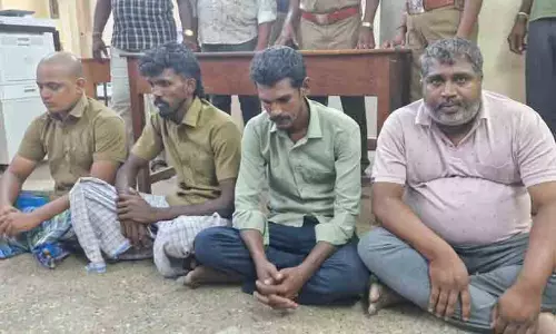 Police and investigation officers inspecting the house of YouTuber Madhumitha after the major gold heist in Tamil Nadu Police and investigation officers inspecting the house of YouTuber Madhumitha after the major gold heist in Tamil Nadu