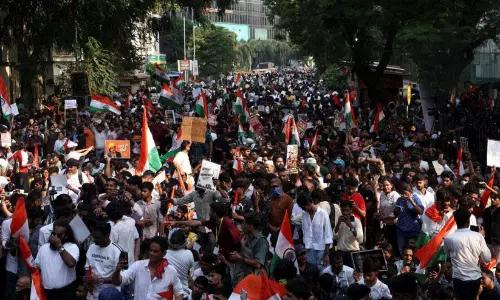 Protesters gathered at Shivaji Park in Mumbai during CJP demonstration against CEC Gyanesh Kumar
