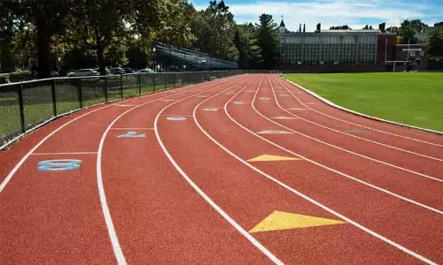 Young student athletes running and participating in school sports meets in Kerala