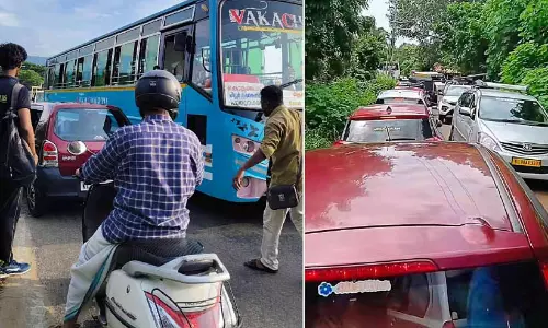 ഗതാഗതക്കുരുക്കിൽ വലഞ്ഞ് കൊല്ലങ്കോട്