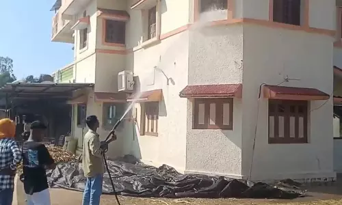 Fire brigade tanker used to wash Gujarat MLAs home Fire brigade tanker used to wash Gujarat MLAs home
