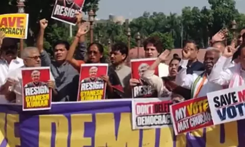 INDIA bloc save democracy protest march INDIA bloc save democracy protest march