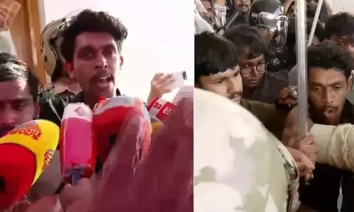 ആർ.എസ്.എസ് നേതാവിനെ പങ്കെടുപ്പിച്ച് വന്ദേമാതരം സെമിനാർ; വിദ്യാർഥി പ്രതിഷേധത്തിനിടെ പൊലീസുമായി ഉന്തും തള്ളും ആർ.എസ്.എസ് നേതാവിനെ പങ്കെടുപ്പിച്ച് വന്ദേമാതരം സെമിനാർ; വിദ്യാർഥി പ്രതിഷേധത്തിനിടെ പൊലീസുമായി ഉന്തും തള്ളും