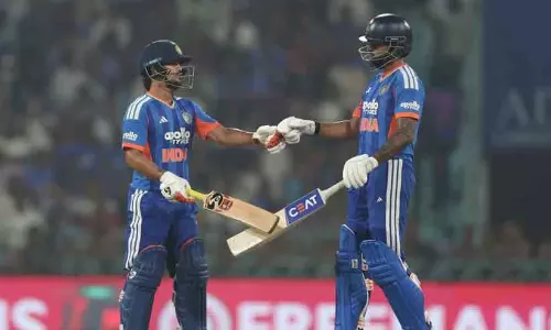 Shreyas Iyer celebrating his century during the first T20I match between India and West Indies in Lucknow Shreyas Iyer celebrating his century during the first T20I match between India and West Indies in Lucknow