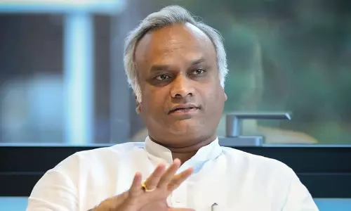 Karnataka Minister Priyank Kharge addressing the press