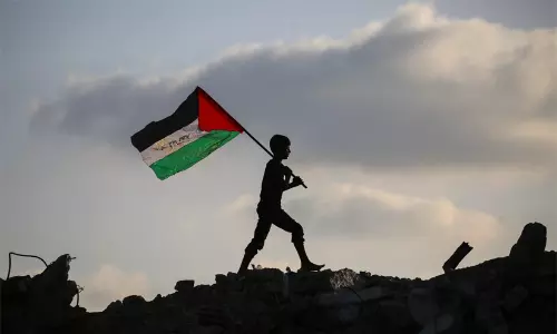 Palestinian solidarity demonstrations and symbolic representations marking the geopolitical shift since October 7.