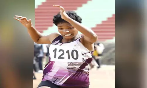 സംസ്ഥാന കായിക മേള: ക​ഷ്ട​പ്പാ​ടി​ലും പ​ത​റാ​തെ ബീമ​യു​ടെ പൊ​ൻ​ചാ​ട്ടം