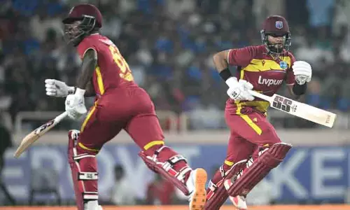 Shai Hope celebrating his century during the West Indies run chase against India in the second T20I at Ranchi Shai Hope celebrating his century during the West Indies run chase against India in the second T20I at Ranchi