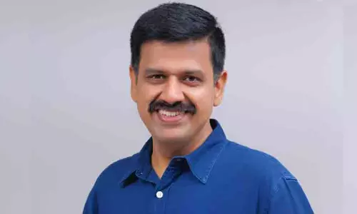 Congress leader Sandeep Varier speaking during a political event in Kerala