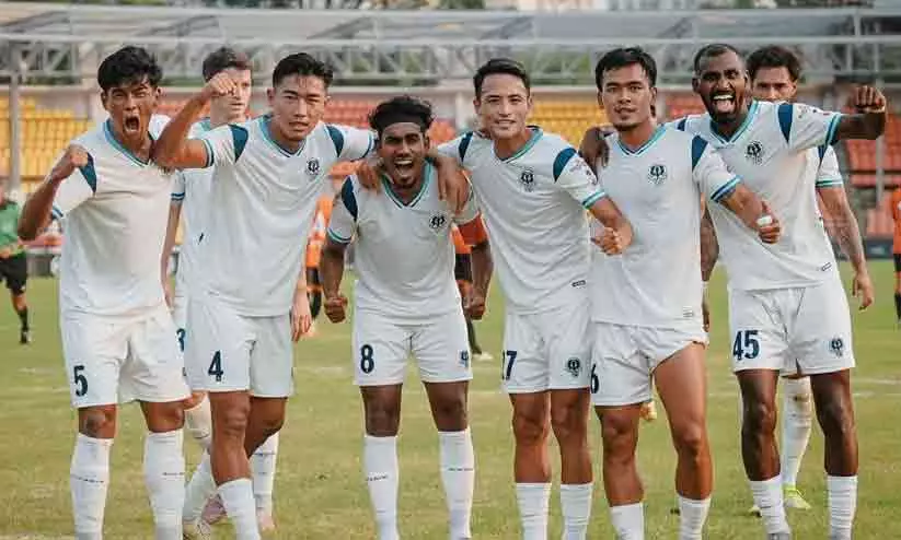 Kerala Blasters players celebrating their win against Inter Kashi during the ISL match at Balewadi Stadium in Pune Kerala Blasters players celebrating their win against Inter Kashi during the ISL match at Balewadi Stadium in Pune