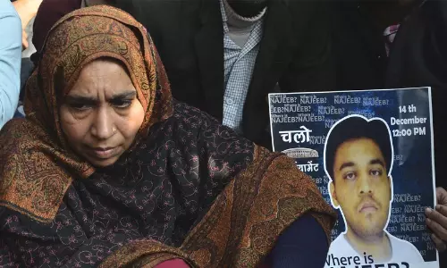 Justice for Najeeb March on October 14 from Barak Hostel to Ganga Dhaba in JNU campus. Justice for Najeeb March on October 14 from Barak Hostel to Ganga Dhaba in JNU campus.
