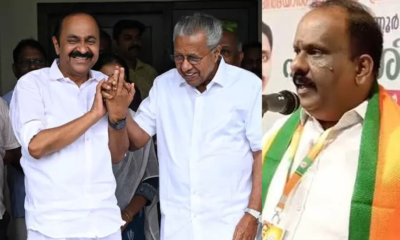 ഈ സ്നേഹം കണ്ടാൽ സതീശൻ വക്കീൽ കുപ്പായമിട്ട് പിണറായിക്ക് വേണ്ടി ഹൈകോടതിയിൽ ഹാജരായേക്കും -ബി.ജെ.പി ഈ സ്നേഹം കണ്ടാൽ സതീശൻ വക്കീൽ കുപ്പായമിട്ട് പിണറായിക്ക് വേണ്ടി ഹൈകോടതിയിൽ ഹാജരായേക്കും -ബി.ജെ.പി