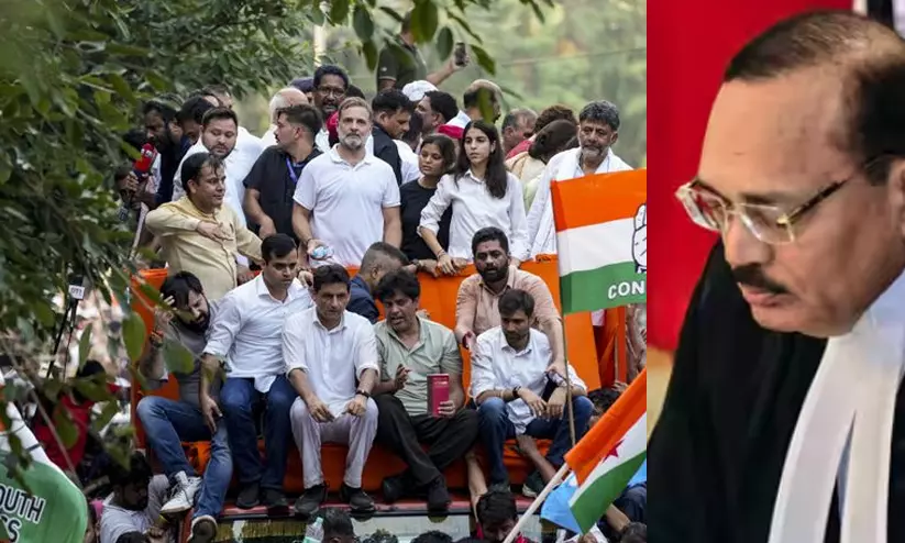 നീതിന്യായ വ്യവസ്ഥയെ ഭയപ്പെടുത്താൻ ആർക്കും കഴിയില്ല: രാഹുൽ ഗാന്ധിയുടെ സുപ്രീം കോടതി മാർച്ചിനെതിരെ കടുത്ത നിരീക്ഷണവുമായി ചീഫ് ജസ്റ്റിസ് നീതിന്യായ വ്യവസ്ഥയെ ഭയപ്പെടുത്താൻ ആർക്കും കഴിയില്ല: രാഹുൽ ഗാന്ധിയുടെ സുപ്രീം കോടതി മാർച്ചിനെതിരെ കടുത്ത നിരീക്ഷണവുമായി ചീഫ് ജസ്റ്റിസ്