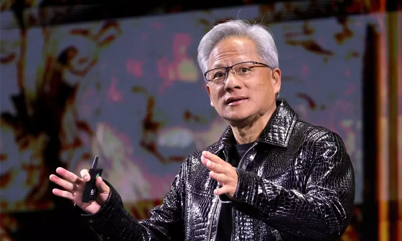 Nvidia CEO Jensen Huang delivering a keynote address on AI development and cybersecurity protocols. Nvidia CEO Jensen Huang delivering a keynote address on AI development and cybersecurity protocols.