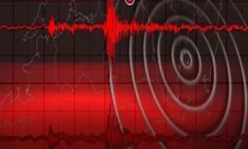 Seismograph recording seismic waves depicting the earthquake in Shimla, Himachal Pradesh.