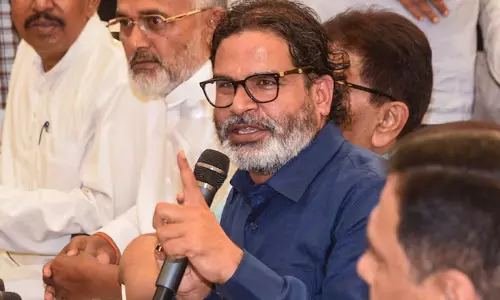 Jan Suraaj founder Prashant Kishor addressing a press conference