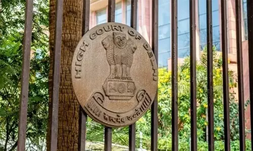 Delhi High Court premises with a concept graphic depicting Bharatiya Nyaya Sanhita legal relief for job aspirants.