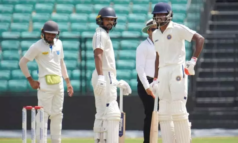 Kerala cricket team players celebrating during the Ranji Trophy match against Odisha at Greenfield Stadium, Thiruvananthapuram Kerala cricket team players celebrating during the Ranji Trophy match against Odisha at Greenfield Stadium, Thiruvananthapuram
