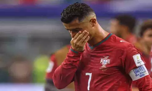 Cristiano Ronaldo during a Portugal national team training session