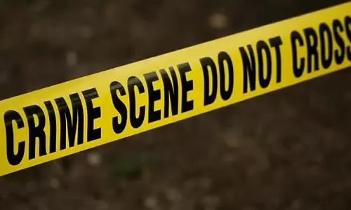 Uttar Pradesh police team investigating the crime spot in Bhongaon town of Mainpuri district.