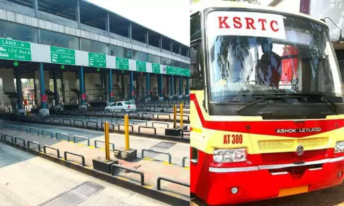 ഫാസ്ടാഗ് കാലി; പന്നിയങ്കര ടോൾ പ്ലാസയിൽ അഞ്ച് കെ.എസ്.ആർ.ടി.സി ബസുകൾ പിടിച്ചിട്ടു