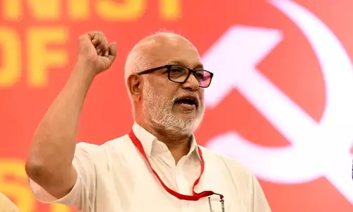 CPIM Politburo member MA Baby addressing party workers CPIM Politburo member MA Baby addressing party workers
