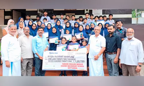 ‘മാധ്യമം’ ഹെൽത്ത് കെയറിന് കോട്ടക്കൽ ഫാറൂഖ് ഇംഗ്ലീഷ് മീഡിയം സ്കൂൾ വിദ്യാർഥികളു​ടെ കൈത്താങ്ങ്
