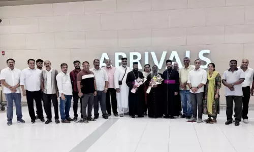 ബഹ്‌റൈൻ സെന്റ് പീറ്റേഴ്സ് ഇടവകയുടെ പാത്രിയർക്കൽ വികാർ അഭിവന്ദ്യ മാത്യൂസ് മോർ തേവേദോസിയോസിന് സ്വീകരണം നൽകി.