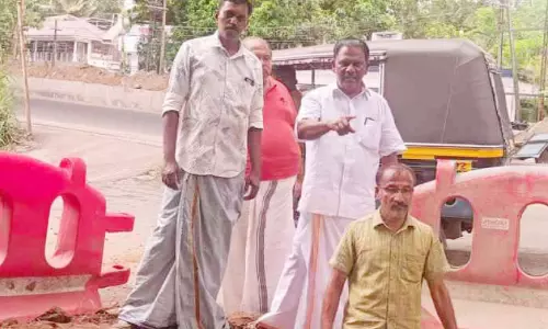 ദേശീയപാതയോരത്തെ കാന നിർമാണം നാട്ടുകാർ തടഞ്ഞു