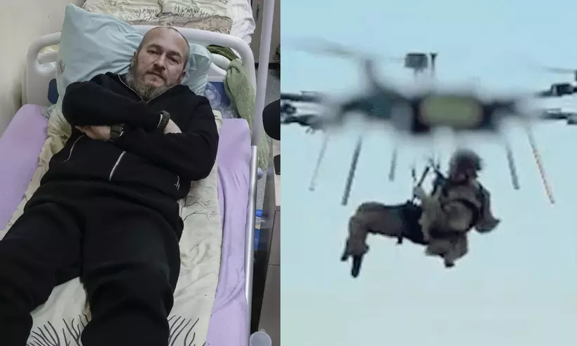 491 ദിവസം ഒറ്റപ്പെട്ട്, ഇരുകാലുകളും നഷ്ടപ്പെട്ടു; യുക്രൈൻ സൈനികനെ ഭീമൻ ഡ്രോണിൽ രക്ഷപ്പെടുത്തി 491 ദിവസം ഒറ്റപ്പെട്ട്, ഇരുകാലുകളും നഷ്ടപ്പെട്ടു; യുക്രൈൻ സൈനികനെ ഭീമൻ ഡ്രോണിൽ രക്ഷപ്പെടുത്തി