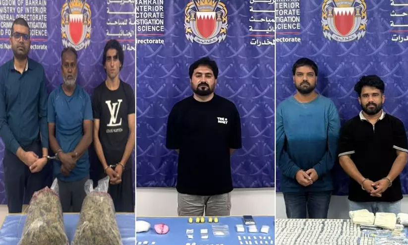 ബഹ്റൈനിൽ ലഹരിയുമായി ആറ് പ്രവാസികൾ അറസ്റ്റിൽ ബഹ്റൈനിൽ ലഹരിയുമായി ആറ് പ്രവാസികൾ അറസ്റ്റിൽ