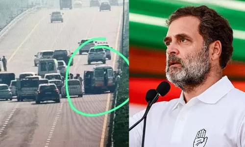 രാഹുൽ ഗാന്ധിയുടെ വാഹനവ്യൂഹം അപകടത്തിൽപെട്ടു: സംഭവം കോടതിയിലേക്ക് പുറപ്പെടുന്നതിനിടെ