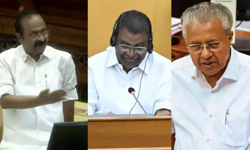 ആരെ നോക്കി സംസാരിക്കണം? സഭയിൽ പിണറായി - സതീശൻ വാക്‌പോര്; എന്നെ നോക്കിയങ്ങ് പറയാം സ്പീക്കർ