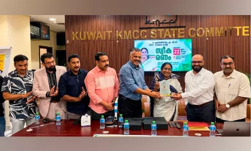 ഷാനിമോൾ ഉസ്മാന് കെ.എം.സി.സി സ്വീകരണം നൽകി ഷാനിമോൾ ഉസ്മാന് കെ.എം.സി.സി സ്വീകരണം നൽകി