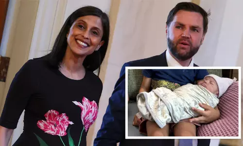 US Vice President JD Vance holding his newborn son Alec alongside the pointed social media message posted by Irans Embassy in Ghana. US Vice President JD Vance holding his newborn son Alec alongside the pointed social media message posted by Irans Embassy in Ghana.