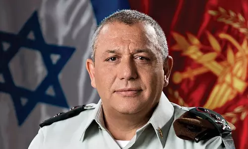 Yashar party leader and former IDF Chief of General Staff Gadi Eisenkot during a political campaign event in Tel Aviv. Yashar party leader and former IDF Chief of General Staff Gadi Eisenkot during a political campaign event in Tel Aviv.