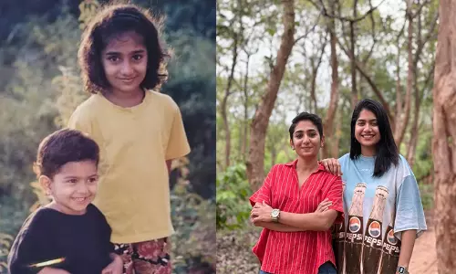 Childhood and recent photos of sisters Anarkali Marikar and Lakshmi Marikar announcing their music band It Takes Two.