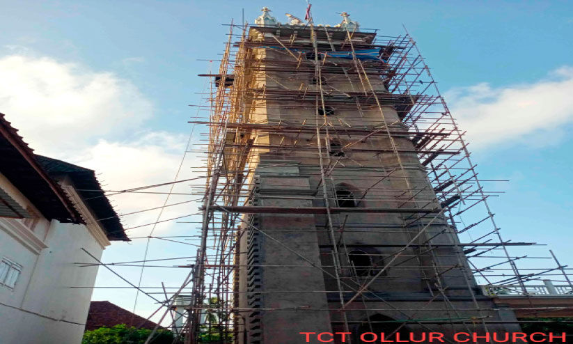 ഒല്ലൂർ പള്ളിയുടെ ‘മണിമാളിക’ മുഖം മിനുക്കുന്നു