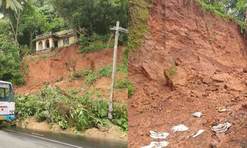 നാടെങ്ങും മണ്ണിടിച്ചിൽ ഭീഷണി നാടെങ്ങും മണ്ണിടിച്ചിൽ ഭീഷണി