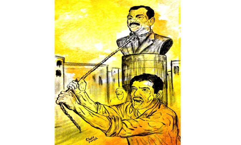 ബഗ്ദാദിൽ തകർന്ന പ്രതിമ ബഗ്ദാദിൽ തകർന്ന പ്രതിമ