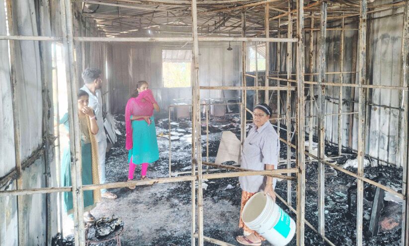 കല്യാട് ആയുർവേദ ഗവേഷണ കേന്ദ്രം; നിർമാണ കമ്പനി ഓഫിസ് കത്തിനശിച്ചു