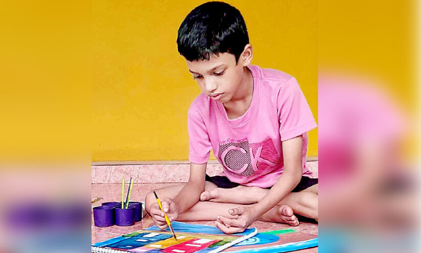 ചിത്രരചനയിൽ ഉജ്ജ്വലനായി നീരവ് ചിത്രരചനയിൽ ഉജ്ജ്വലനായി നീരവ്