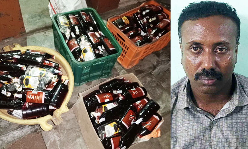 190 കുപ്പി വിദേശമദ്യവുമായി യുവാവ് പിടിയിൽ; മദ്യം സൂക്ഷിച്ചത് ഡ്രൈഡേയിൽ വിലകൂട്ടി വിൽക്കാൻ 190 കുപ്പി വിദേശമദ്യവുമായി യുവാവ് പിടിയിൽ; മദ്യം സൂക്ഷിച്ചത് ഡ്രൈഡേയിൽ വിലകൂട്ടി വിൽക്കാൻ