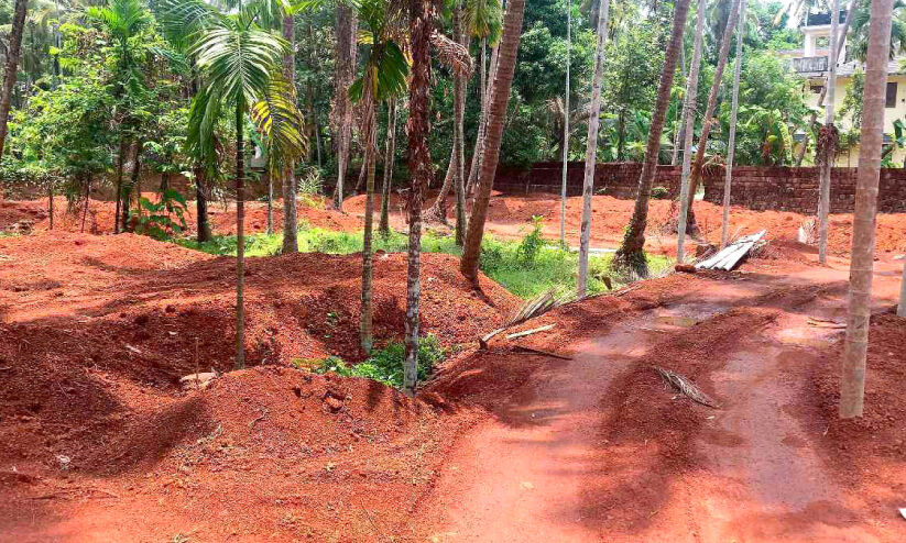 ചെണ്ടയാട് കുനുമ്മലിൽ വയൽ മണ്ണിട്ട് നികത്തുന്നു