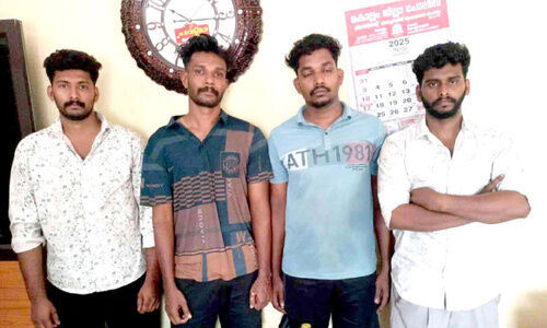 മുൻ വൈരാഗ്യത്തിന്‍റെ പേരിൽ വീടിനുനേരെ ആക്രമണം; നാലുപേർ അറസ്റ്റിൽ