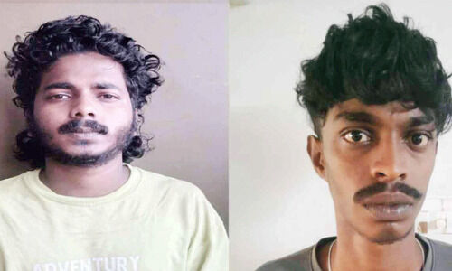 യു​വാ​ക്ക​ളെ ത​ട്ടി​ക്കൊ​ണ്ടു​പോ​യി ബൈ​ക്കും മൊ​ബൈ​ലും മോ​ഷ്ടി​ച്ച സം​ഭ​വം; സം​ഘ​ത്തി​ലെ ര​ണ്ടു​പേ​ർ കൂ​ടി അ​റ​സ്റ്റി​ൽ