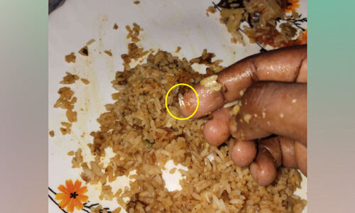 ബിരിയാണിയിൽ കുപ്പിച്ചില്ല്; ഹോട്ടലിൽ പരിശോധന ബിരിയാണിയിൽ കുപ്പിച്ചില്ല്; ഹോട്ടലിൽ പരിശോധന