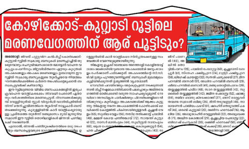 മരണക്കളമായി കോഴിക്കോട്–കുറ്റ്യാടി റോഡ്; കണ്ണുതുറക്കാതെ അധികൃതർ മരണക്കളമായി കോഴിക്കോട്–കുറ്റ്യാടി റോഡ്; കണ്ണുതുറക്കാതെ അധികൃതർ