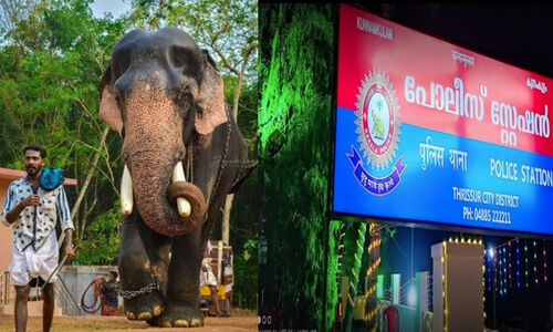 നാ​ട്ടാ​ന പ​രി​പാ​ല​ന ച​ട്ട​ലം​ഘ​നം; പൊ​ലീ​സ് സ്റ്റേ​ഷ​ൻ കോ​മ്പൗ​ണ്ടി​ലെ പൂ​രാ​ഘോ​ഷം വി​വാ​ദ​മാ​കു​ന്നു