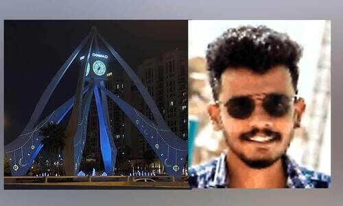 മ​ല​യാ​ളി ക​ര​ങ്ങ​ളാ​ൽ തി​ള​ങ്ങി ദു​ബൈ ക്ലോ​ക്ക്​ ട​വ​ർ